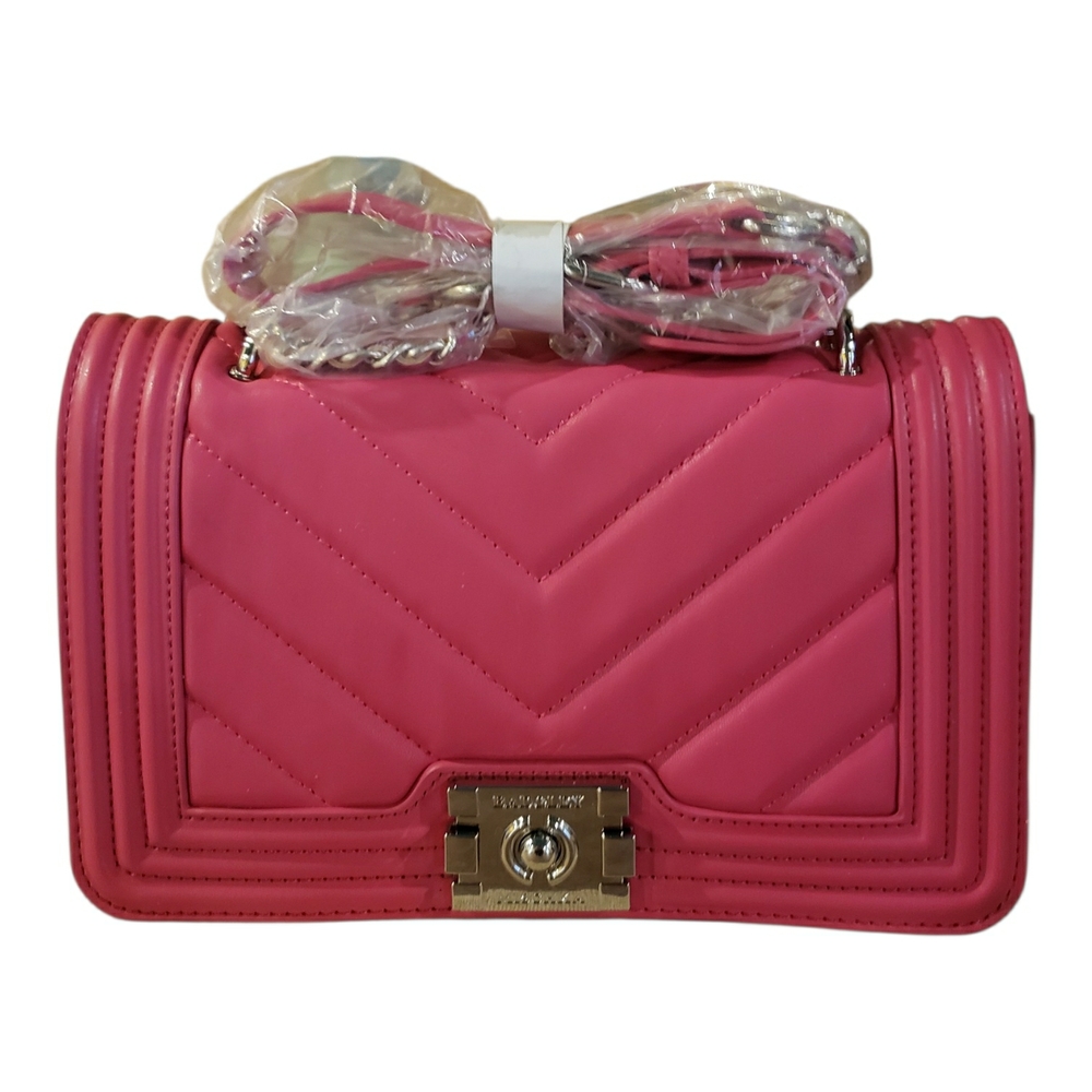 Badgley Mischka Pink Chevron Quilted Crossbody (Retail $149) NWT! - Picture 2 of 11